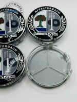 Mercedes Benz AMG Wheel Caps - Set of 4 Black 74mm - Image 3
