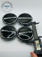 Mercedes Benz AMG 74mm Wheel Center Caps - 4pc Affalterbach Crest Set - Image 2