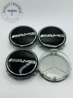 Mercedes Benz AMG 74mm Wheel Center Caps - 4pc Affalterbach Crest Set - Image 3
