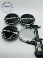 Mercedes Benz AMG 74mm Wheel Center Caps - 4pc Affalterbach Crest Set - Image 4