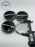 Mercedes Benz AMG 74mm Wheel Center Caps - 4pc Affalterbach Crest Set - Image 4