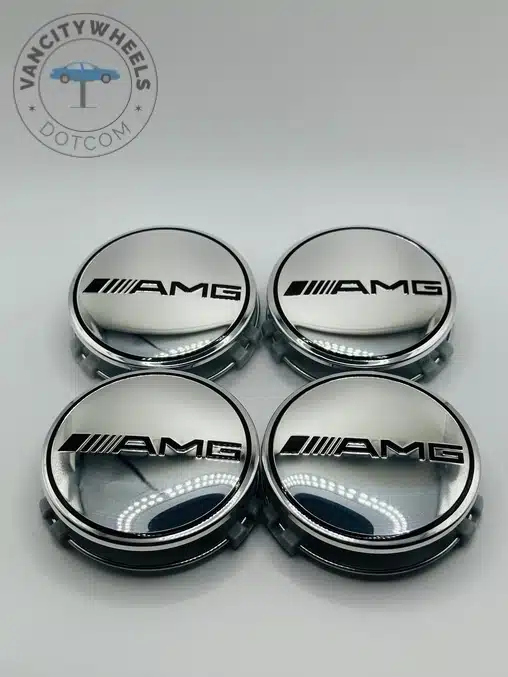 Mercedes Benz AMG 74mm Chrome Wheel Center Caps