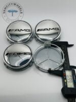 Mercedes Benz AMG 74mm Chrome Wheel Center Caps - 4pc Performance Set - Image 4
