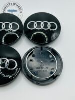 Audi Wheel Center Caps 68mm - Set of 4 Gloss Black | 8D0601170 - Image 3