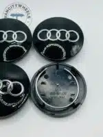 Audi Wheel Center Caps 68mm - Set of 4 Gloss Black | 8D0601170 - Image 3