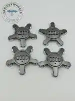 Set of 4 Grey AUDI Alloy Wheel Center Caps 135mm, Grey Center Hub Caps for AUDI 135mm