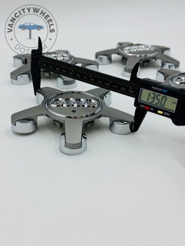 Set of 4 Grey AUDI Alloy Wheel Center Caps 135mm, Grey Center Hub Caps for AUDI 135mm - Image 2