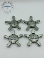 Set of 4 Grey AUDI Alloy Wheel Center Caps 150mm, Grey Center Hub Caps for AUDI 150mm
