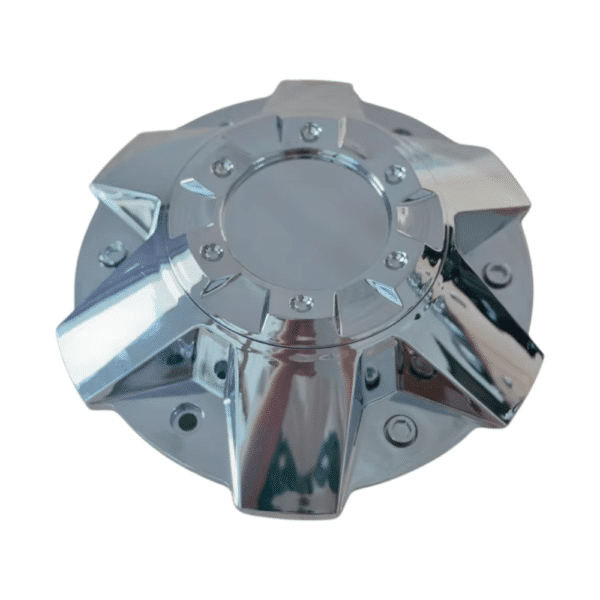 4pcs Set 195.7mm Snap On Black + Chrome Alloy Wheel Center Caps 6 Lug – C-054 - Image 4