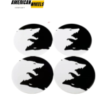 Wheel Center Cap Aluminum Stickers with Black and White Wolves for Decoration Rim 61mm 4pc - 20270008
