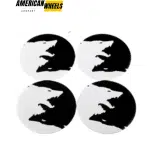 Wheel Center Cap Aluminum Stickers with Black and White Wolves for Decoration Rim 61mm 4pc - 20270008