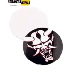 68mm Wheel Center Rim Cap Aluminum Stickers with Curved Japanese Style Mask Pattern 4pcs - 20270009 - Image 4