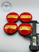 BBS Wheel Center Caps - Set of 4 Red and Gold 65mm - Image 2