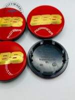 BBS Wheel Center Caps - Set of 4 Red and Gold 65mm - Image 3