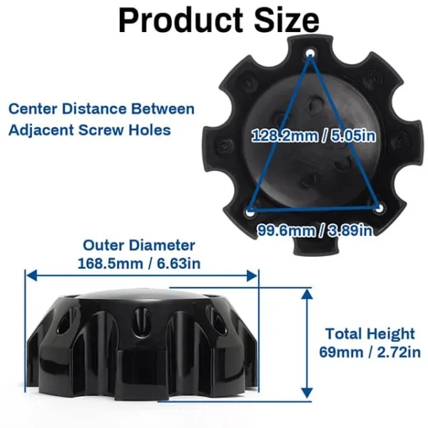 Helo Wheels Center Cap for 8 Lug HE878 HE879 HE900 HE901 HE904 Rim #S057L170 169mm 6.63in - 20274267HB - Image 3