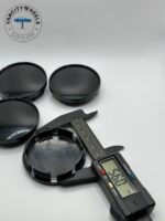 60mm Gloss Black Universal Wheel Center Caps - 4pc Plain Hubcap Set - Image 3
