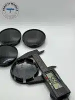 60mm Gloss Black Universal Wheel Center Caps - 4pc Plain Hubcap Set - Image 3