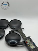 60mm Gloss Black Universal Wheel Center Caps - 4pc Plain Hubcap Set - Image 2