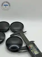 60mm Gloss Black Universal Wheel Center Caps - 4pc Plain Hubcap Set - Image 2