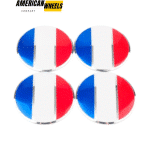 4pc 57mm Wheel Center Cap Aluminum Decals with French Flag Pattern for Auto Rim Decoration - 20270025