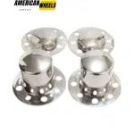 4.9in 2 Front 2 Rear Stainless Lug Nut Center Cap for 8x6.5 Wheel 134-1 4.9" Shaft Diameter - 20274371CH=[74351CH+74352CH]x2