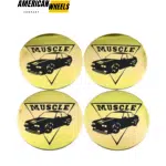 59mm Aluminum Wheel Center Caps Stickers Muscle Car Golden Pattern 4pcs - 20214930