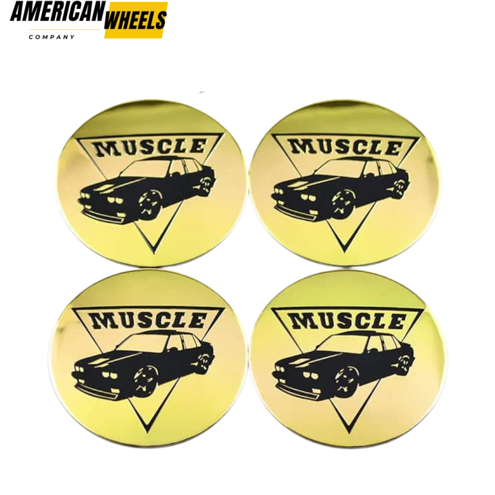 d04c86f3-8f6a-463f-997d-be286a828c90 59mm Aluminum Wheel Center Caps Stickers Muscle Car Golden Pattern 4pcs - 20214930 - Image 1
