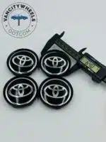 Toyota wheel center caps Chrome Black logo