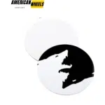 Wheel Center Cap Aluminum Stickers with Black and White Wolves for Decoration Rim 61mm 4pc - 20270008 - Image 4