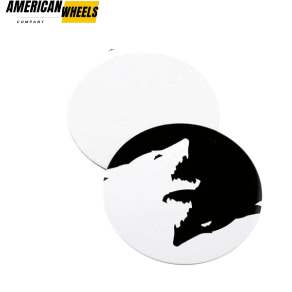 Wheel Center Cap Aluminum Stickers with Black and White Wolves for Decoration Rim 61mm 4pc - 20270008 - Image 4