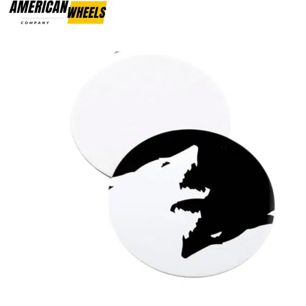 Wheel Center Cap Aluminum Stickers with Black and White Wolves for Decoration Rim 61mm 4pc - 20270008 - Image 4