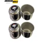 4.25in Floating Push Through Center Cap Mirror Polished / Black Stainless with EZ Lube Plug - 20274705=[74311+77130+71021] - Image 2