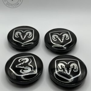 Dodge 60mm Yellow and Black Wheel Center Caps