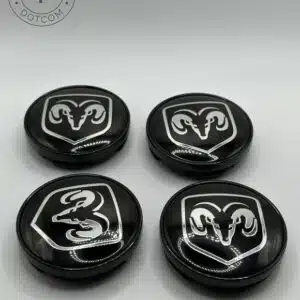 Dodge 60mm Yellow and Black Wheel Center Caps