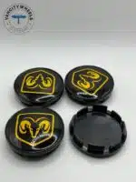 Dodge 60mm Yellow Wheel Center Caps