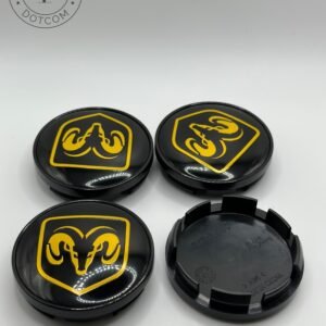 Dodge 60mm Yellow Wheel Center Caps