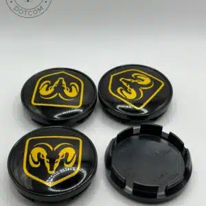Dodge 60mm Yellow Wheel Center Caps