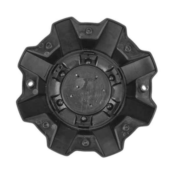 4pcs Set 208.5mm Snap On Offroad Plastic Wheel Center Caps Matte Black with Chrome Logo – C-052-3 - Image 2