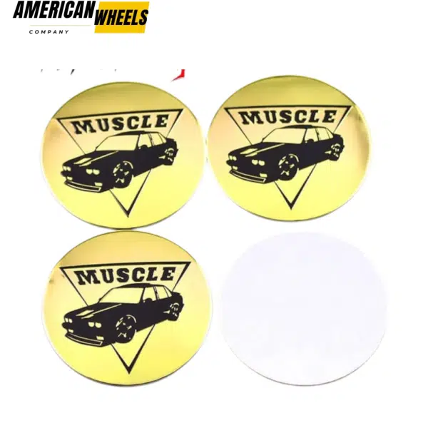 59mm Aluminum Wheel Center Caps Stickers Muscle Car Golden Pattern 4pcs - 20214930 - Image 4