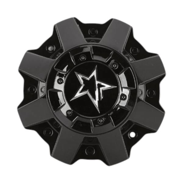 4pcs Set 208.5mm Snap On Offroad Plastic Wheel Center Caps Matte Black with Chrome Logo – C-052-3 - Image 6