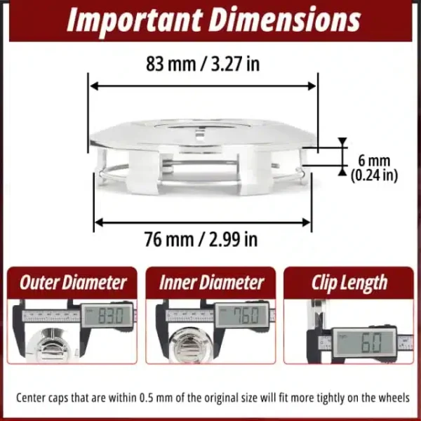 Chevrolet GMC Cadillac Wheel Center Caps for Avalanche Silverado Yukon XL #9595891 83mm 4pcs - 20274175CH - Image 5