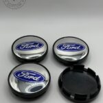 Ford 60mm Black and Chrome Wheel Center Caps