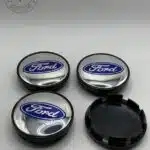 Ford 60mm Black and Chrome Wheel Center Caps