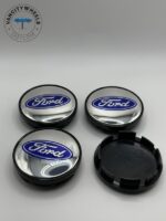 Ford 60mm Black and Chrome Wheel Center Caps
