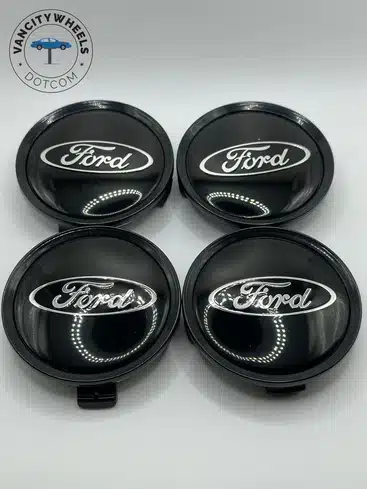 Ford 75mm Gloss Black Wheel Center Caps