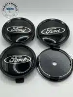 Ford 75mm Gloss Black Wheel Center Caps - 4pc Stealth Upgrade Set - Image 4