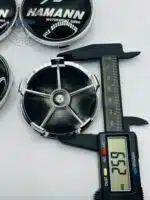 Hamann Motorsport 68mm Black & Chrome Wheel Center Caps - 4pc Set - Image 4