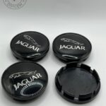 Jaguar 60mm Black Leaper Wheel Center Caps