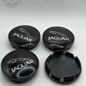 Jaguar 60mm Black Leaper Wheel Center Caps