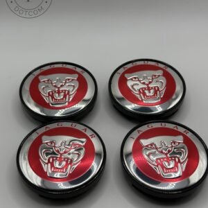 Jaguar 60mm Black Wheel Center Caps